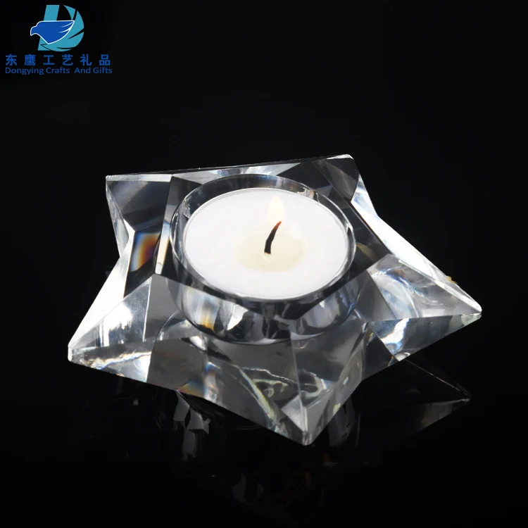 Cheap Clear Crystal Glass Star Shape Tealight Candle Holder Buy Star
