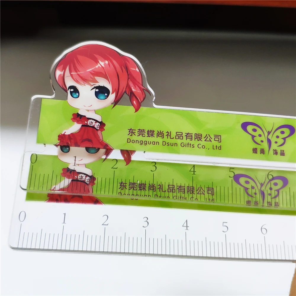 
Free Sample CMYK Print CNC Customized Acrylic Ruler Straight Plastic Ruler for School and Office 