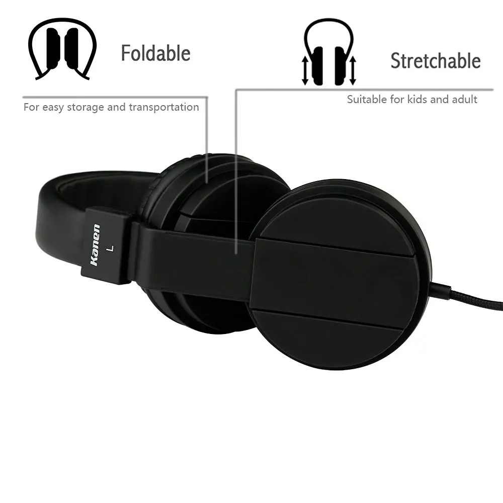 Wired Headphones Adjustable Headband Is Designed To Adjust Length By