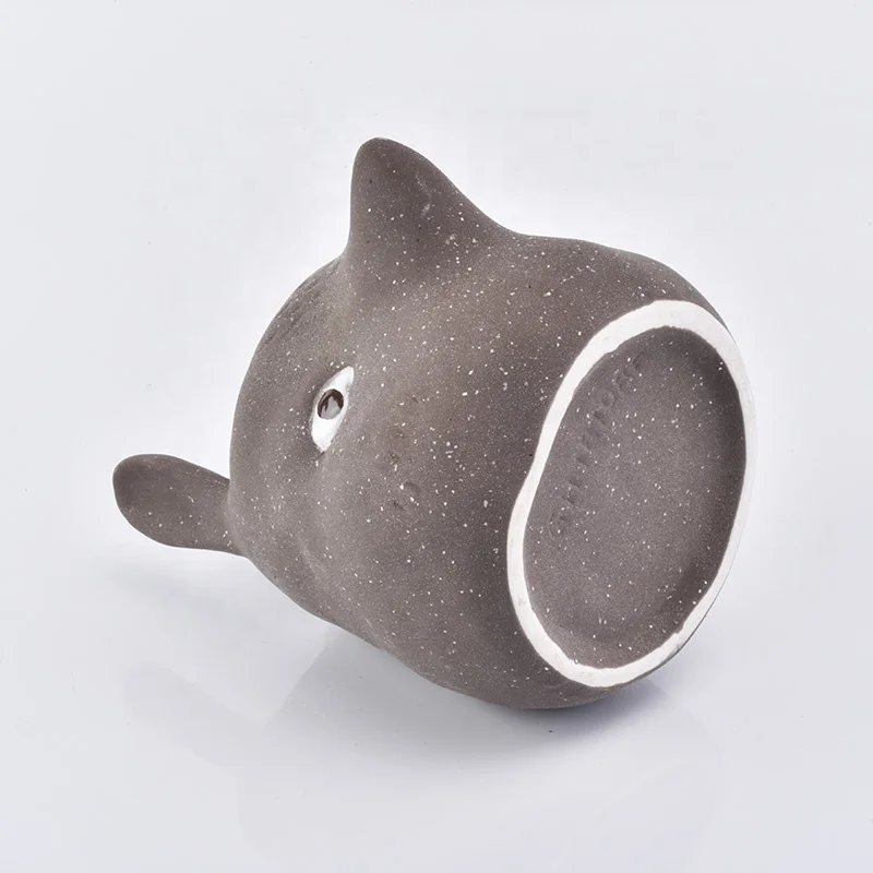 Animal-shape ceramic votive candle vessel customized candle holders home decor wholesale