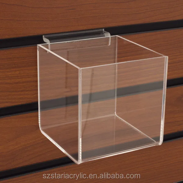 Clear Acrylic Slatwall Box Acrylic Slatwall Display Tray Slatwall