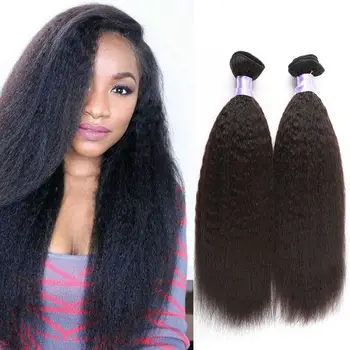 Kinky Straight Weave Extension Peruvian Hair Weave10a Grade
