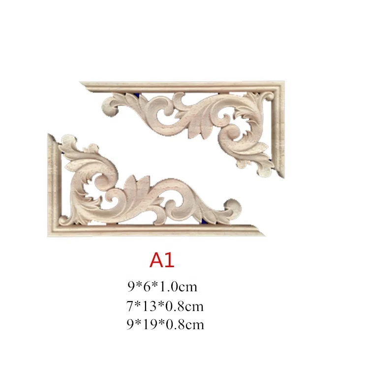 
Solid wood carved Decorative Corner Carvings onlays wood onlay 