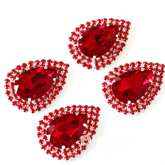 Wholesale Crystal Sew on Rhinestone Corsages With Silver Base Sewing Appliques for Clothing and Dresses