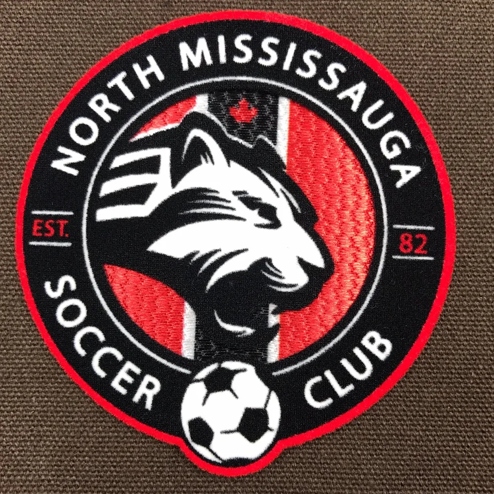 

custom 3d soccer logo team patches flocking badges for sale