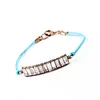Trendy Bracelets Square Crystal Red Rope Chain Bohemia Style Alloy