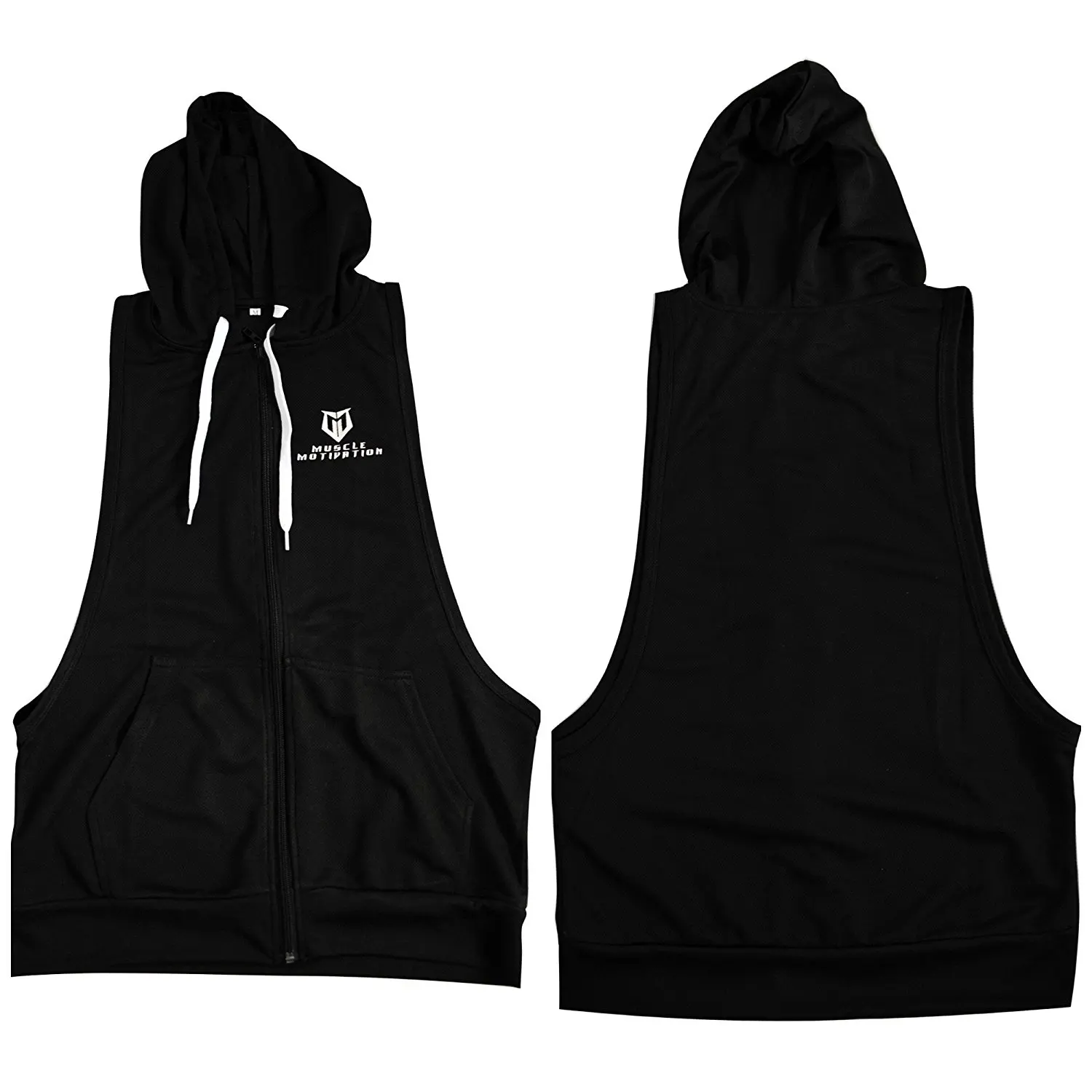 sleeveless zip up hoodie womens