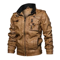 

Wholesale Custom Men Faux Leather Coats Airforce Bomber Jackets With Pocket