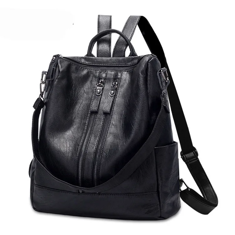 

New Design PU Leather Shoulder Backpack for Women, Black