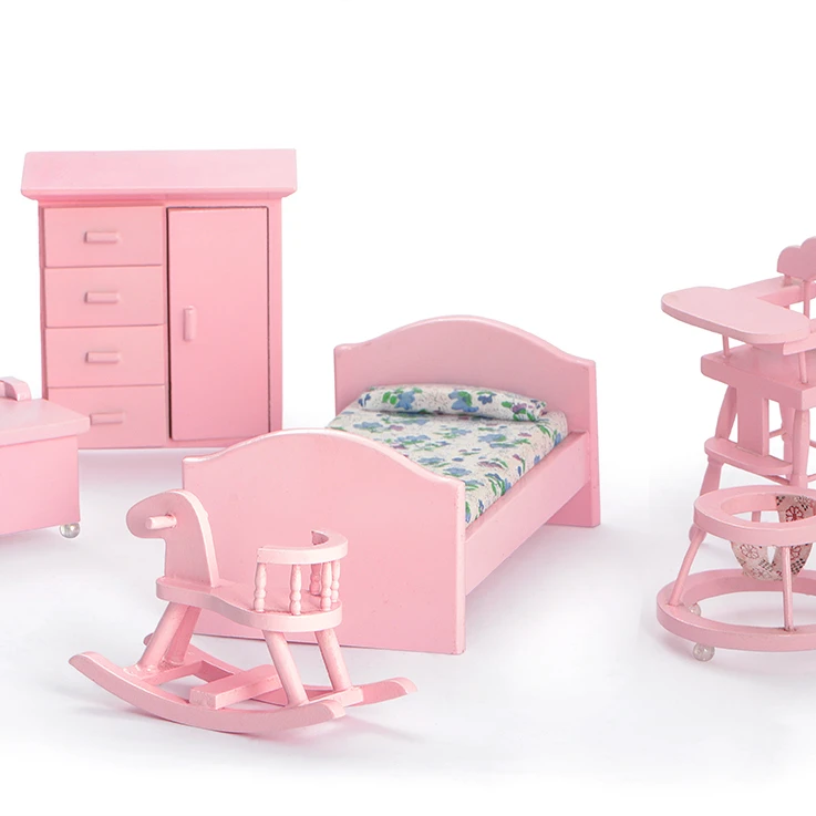 dollhouse miniature nursery baby furniture set