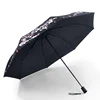 Hot Sale 21inch 8 Panels Magic Print 190T Polyester Fabric 3 Folding Color Change Umbrella When Wet