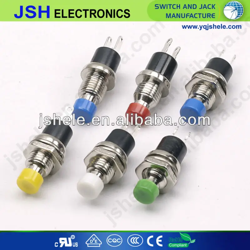 5 pc R16-503B 2 Pin Non-Locked 3A 250V 16mm Push On Button Switch Light White