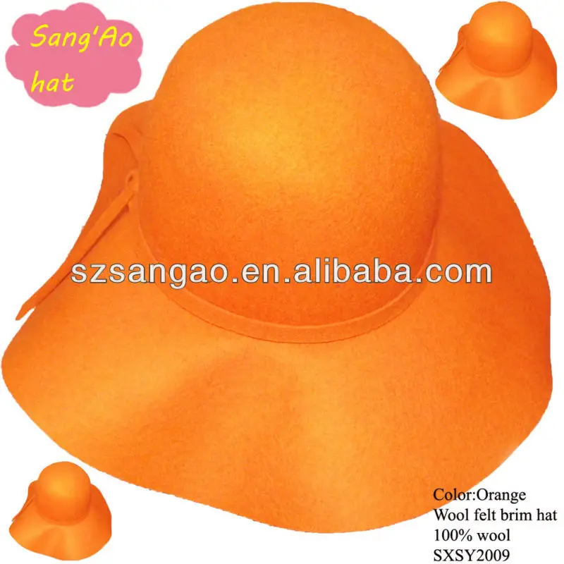 blaze orange brimmed hat