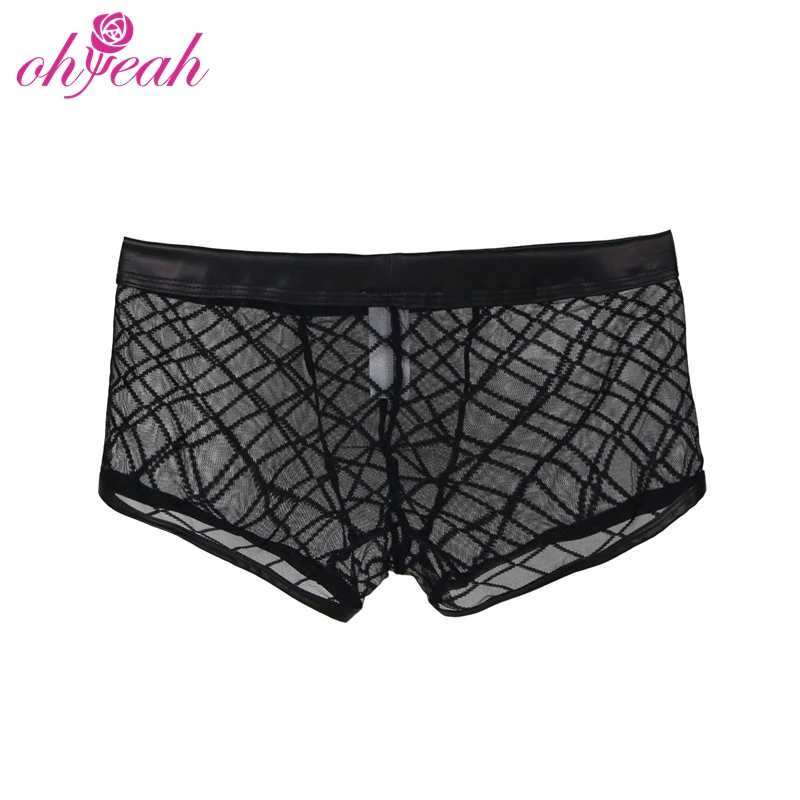 

Hot sale underwear transparent male sexy panty, Black