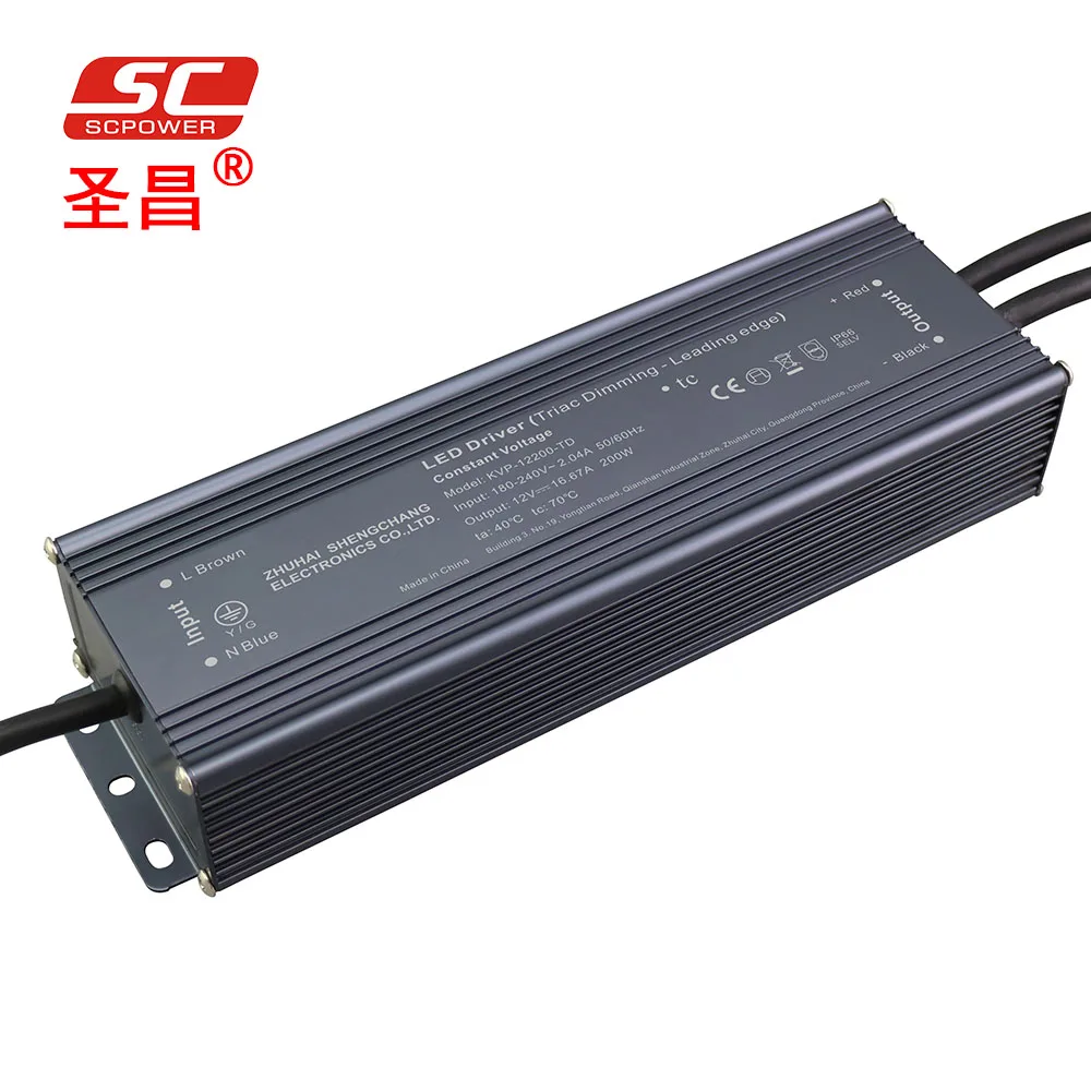 200V 240V AC LED Power Supply 200W 12V 24V DC Constant Voltage Triac Dimmable LED Driver