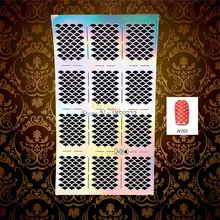 1PC Flash Hollow Nail Foil Fish Scale Pattern Nail Manicure Art Polish Painting Tool Template Decal