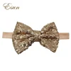 Glitter new style simple girls sequins hair bow on nylon headbands
