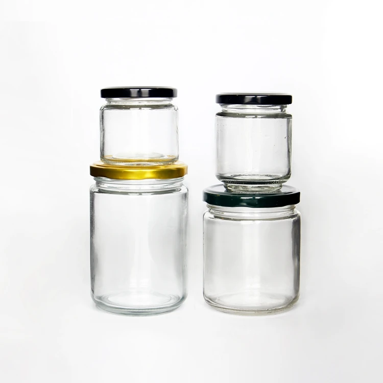 

50ml to 1000ml Round Glass Jelly Jam Jar with Screw Lid Chili Jam Jar Honey Glass Jar, Transparent