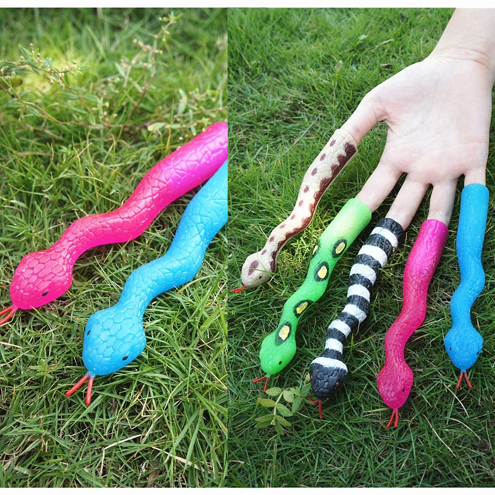 Funny Prank Toys Snake Finger Puppets Tpr Soft Rubber Animal Toys Buy