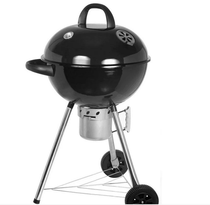 

Hot selling 18.5" Kettle Grill Barbecue Apple shape kettle bbq charcoal grill, Black/customized