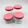 100g 150g 200g 250g clear plastic cream jar with pink aluminum cap / empty mask powder container / candy storage box