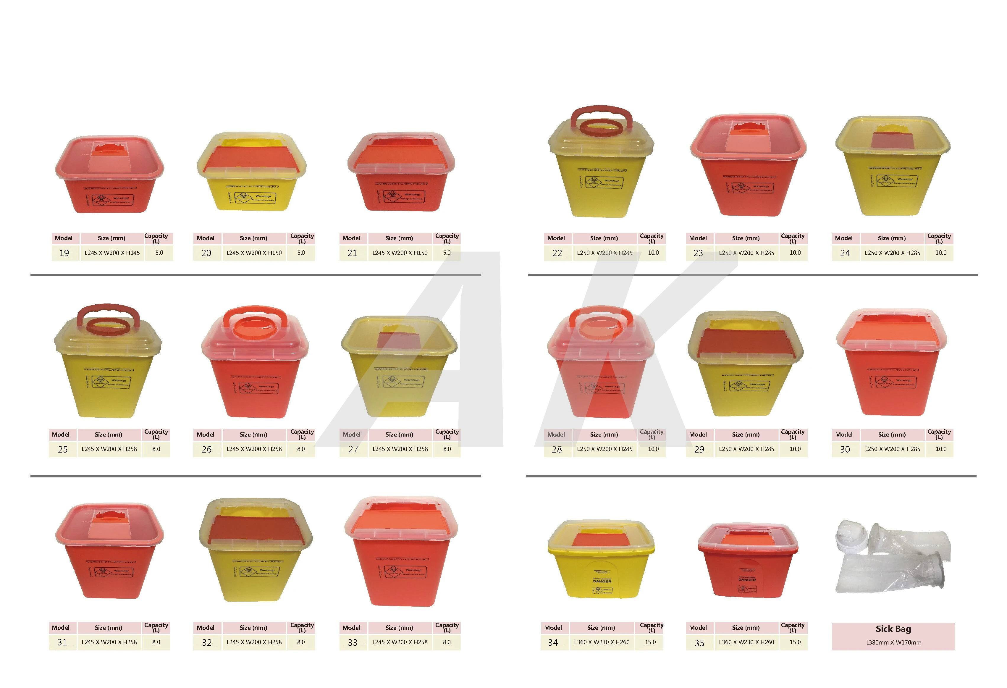 Hospital Medical Disposal Waste Sharp Container Different Capacity