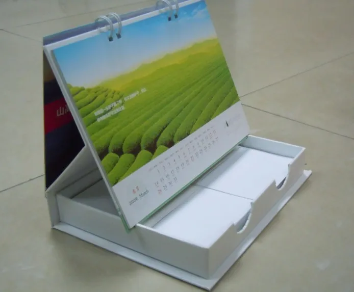 2014 New Unique Design Paper Box Style Calendar Custom Made