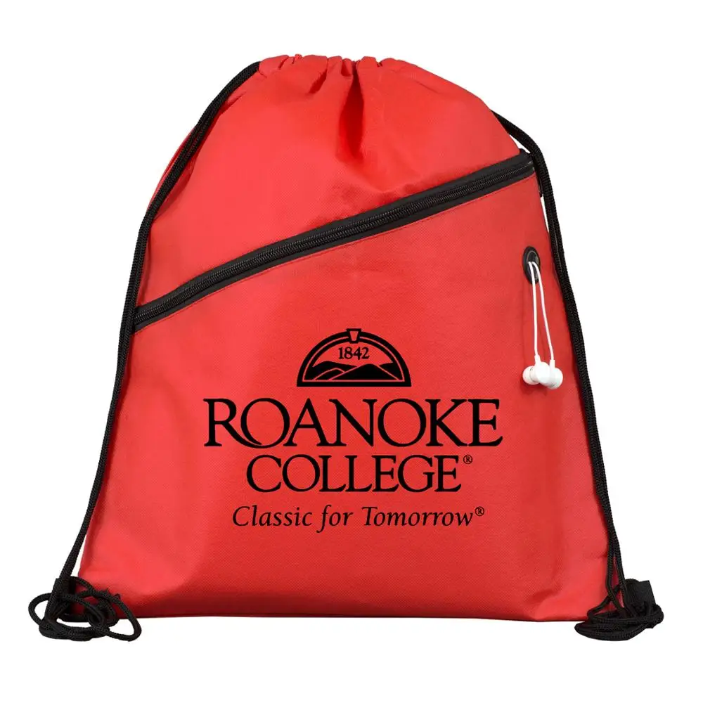 
Bespoke Nylon Drawstring gym zipper bag with custom logo 