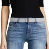 Patent maintenance Women Invisible Elastic Web Strap Belt with Flat Buckle for Jeans Pants Dresses