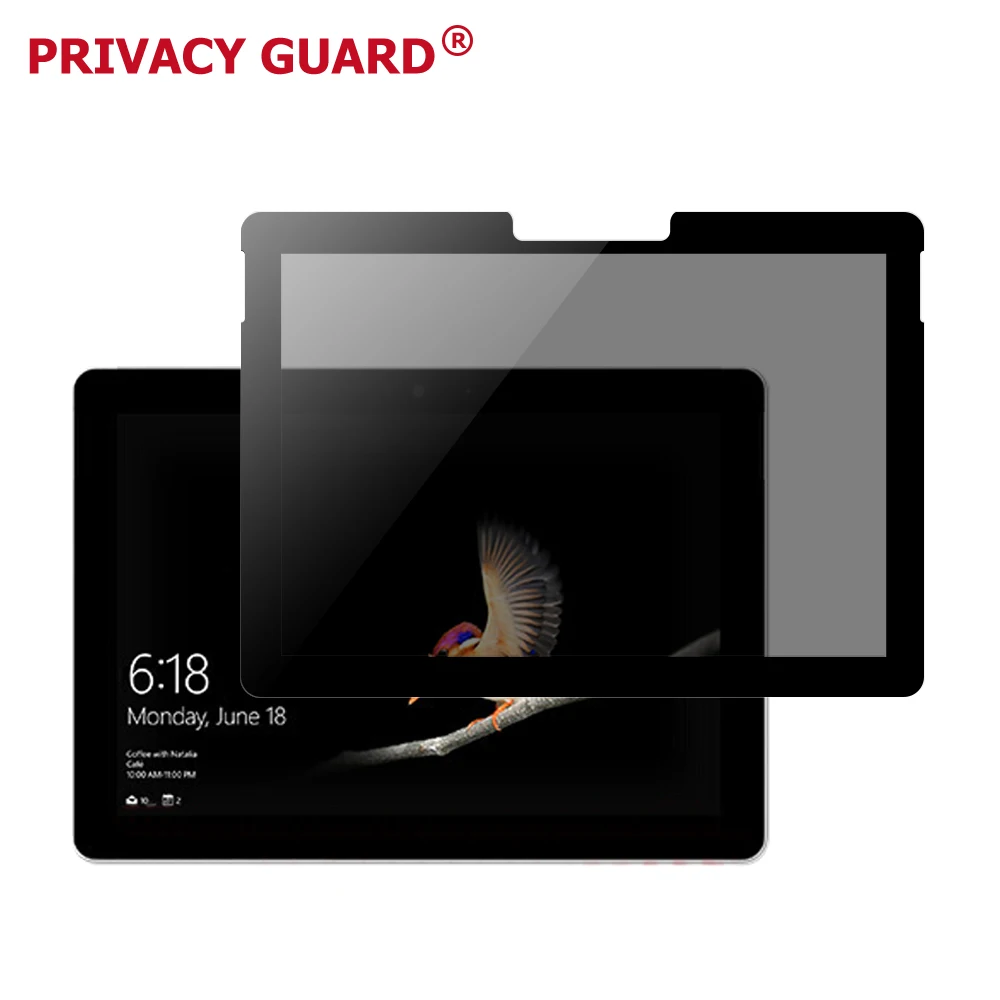 

New Edge Glue Slik Printing Privacy Filter for Microsoft Surface Go 10 Inch Screen Protector, Light black