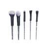 Custom Logo Black Glitter Crystal Diamond 5pcs Synthetic Hair Sprinkle Makeup Brush