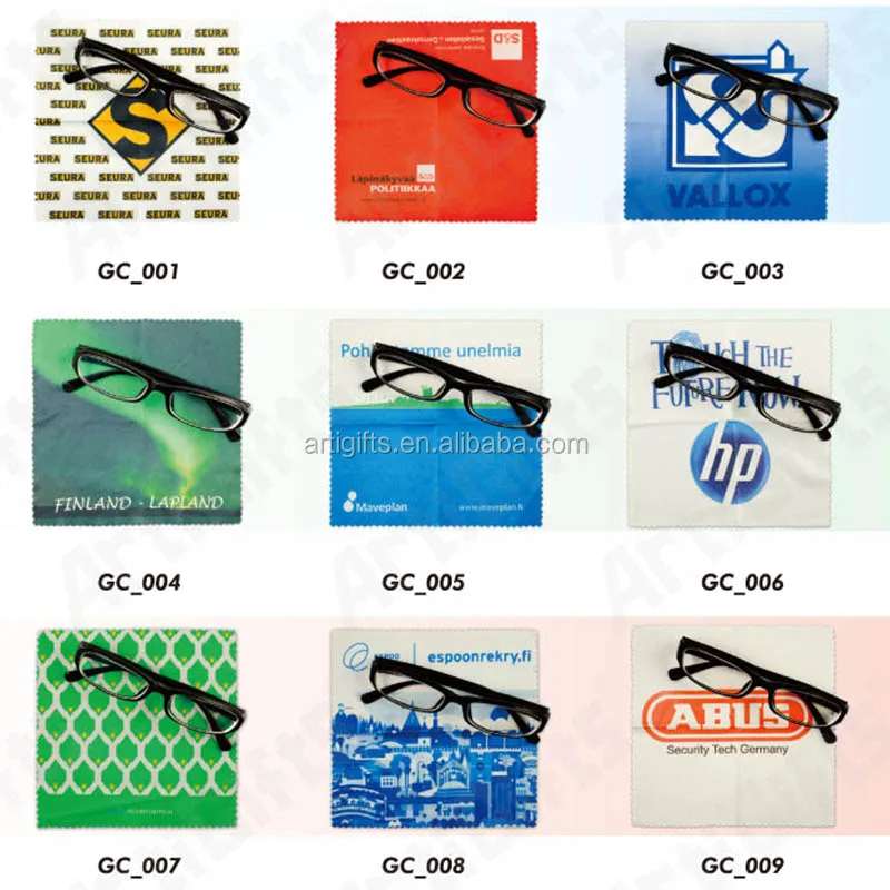 Good quality custom printing logo eyeglass microfiber cleaning cloth 