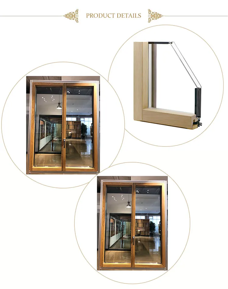 Jalousie frame windows copper wood tilt turn window