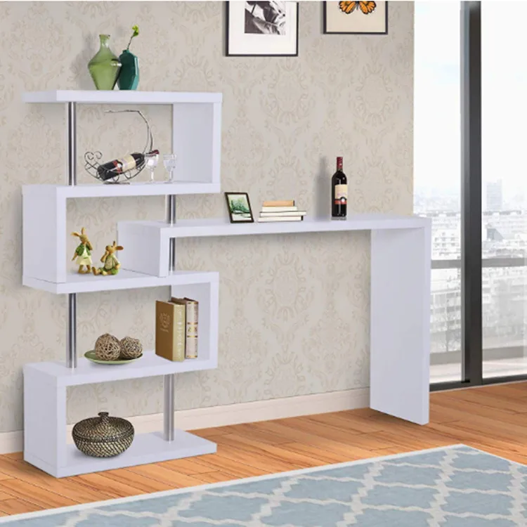 White Sold by MHSTAR Homcom Modern High Gloss Bar Counter Beverage Table Storage Display Wooden Shelf Shelving Room Divider