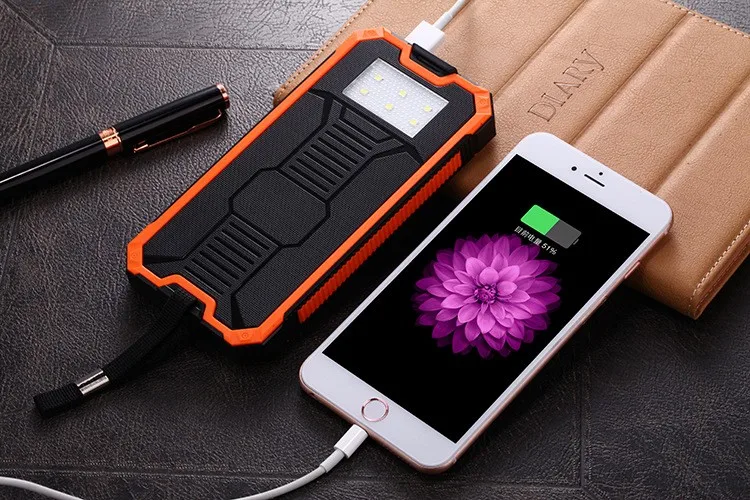 new products 2017 solar mobile phone charger,10000mAh solar power bank