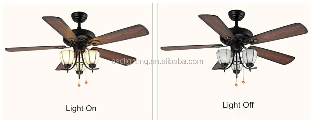 220V ceiling fan light 52inch wooden blade ceiling fan with light home appliances
