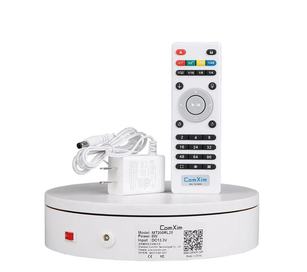 
ComXim MT200RL20 Remote Control,Electric Turntable for Photography,Display,Continuous Rotation Mode & Intermittent Rotation Mode 