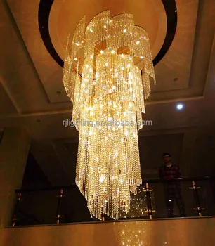 Zhongshan Factory Supplier Luxury Hotel Long Crystal Pendant Light Modern Chandelier For High Ceilings Buy Modern Chandelier For High