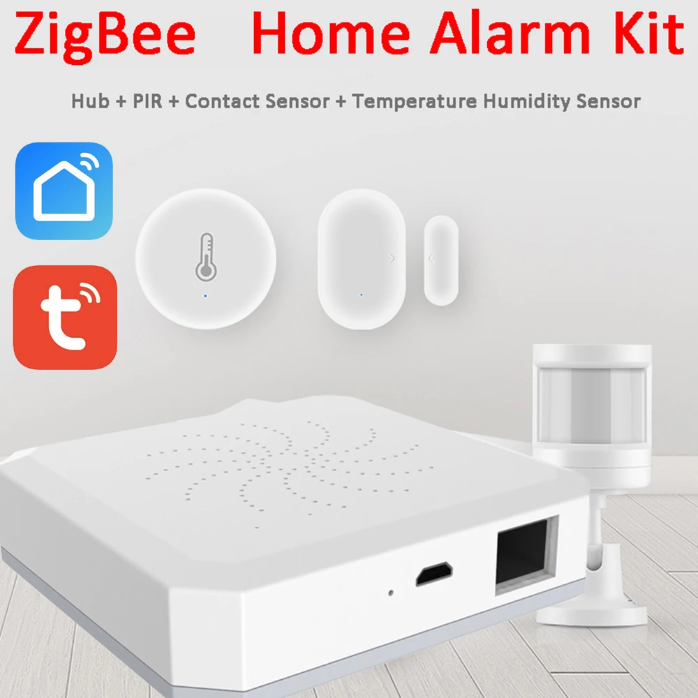 Tuya Powered Smart Life ZigBee Smart Home ZigBee Gateway PIR Door Temperature Humidity Sensor Home Automation