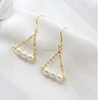 factory gold girls women pearl gold earrings 925 sterling silver