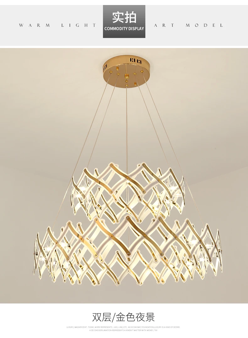 modern luxury special lamp gold honeycomb led crystal steel lobby home chandelier pendant light