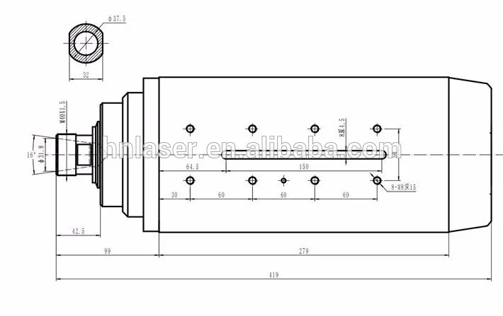 high quality Square 3.5kw air cooling spindle with Collect ER25