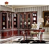 Cherry book shelf bookcase wooden with glass doors royal bookshelf bookcase cabinet