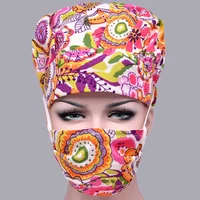 

Manufacturer custom nurse scrubs 100% cotton printed caps hospital medical cotton nursing scrubs hat