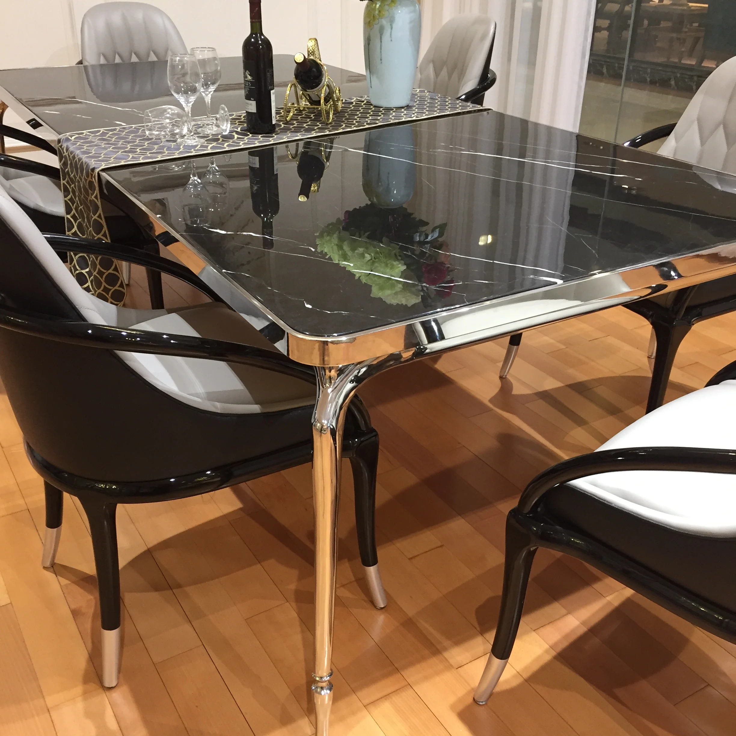 2018 New Style Luxury Marble Dining Table For Restaurant,Star Hotel