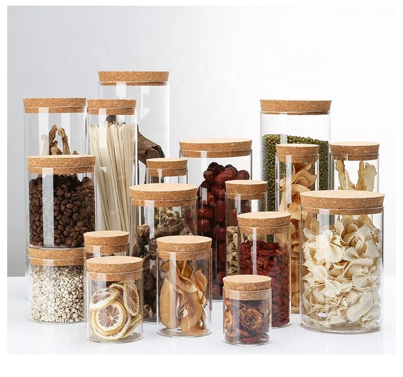 Amazon Top Seller Cheap Glass Food Storage Containers With Cork Lid