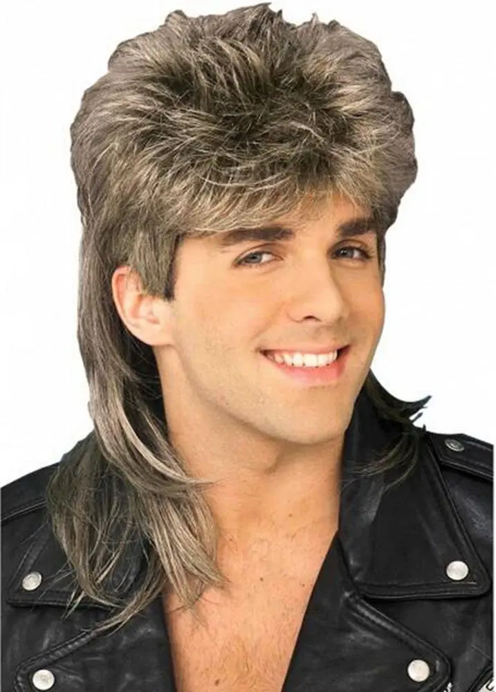 Buy Diy Wig Stylish Mens Retro 70s 80s Disco Mullet Wig Fancy