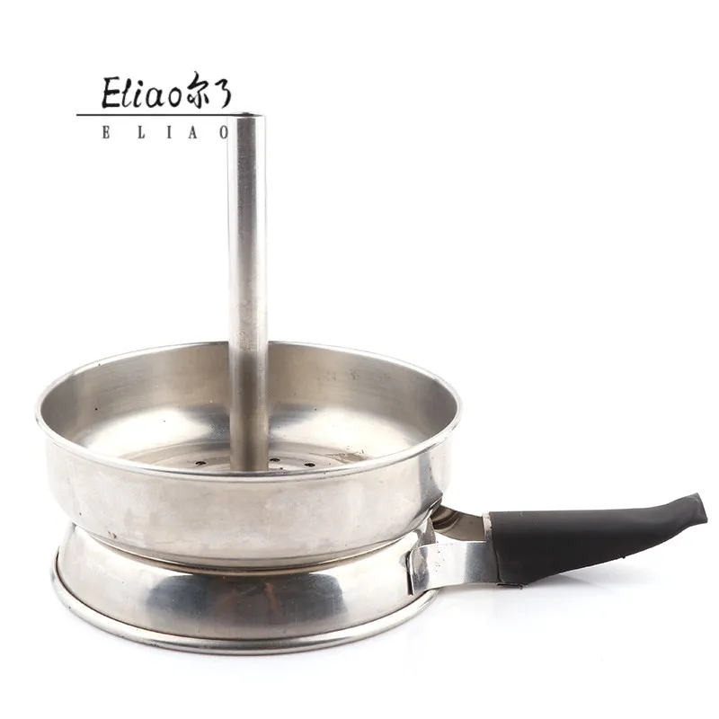 

Eliao stainless steel Smoking Metal Accessories For Shisha Hookah Bowl Charcoal Holder Shisha Head with handle, Silver