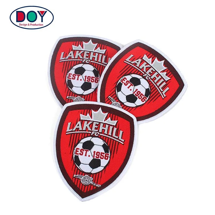 Badges Maker Iron On Custom Football Club Name Logo Soccer Jersey Woven