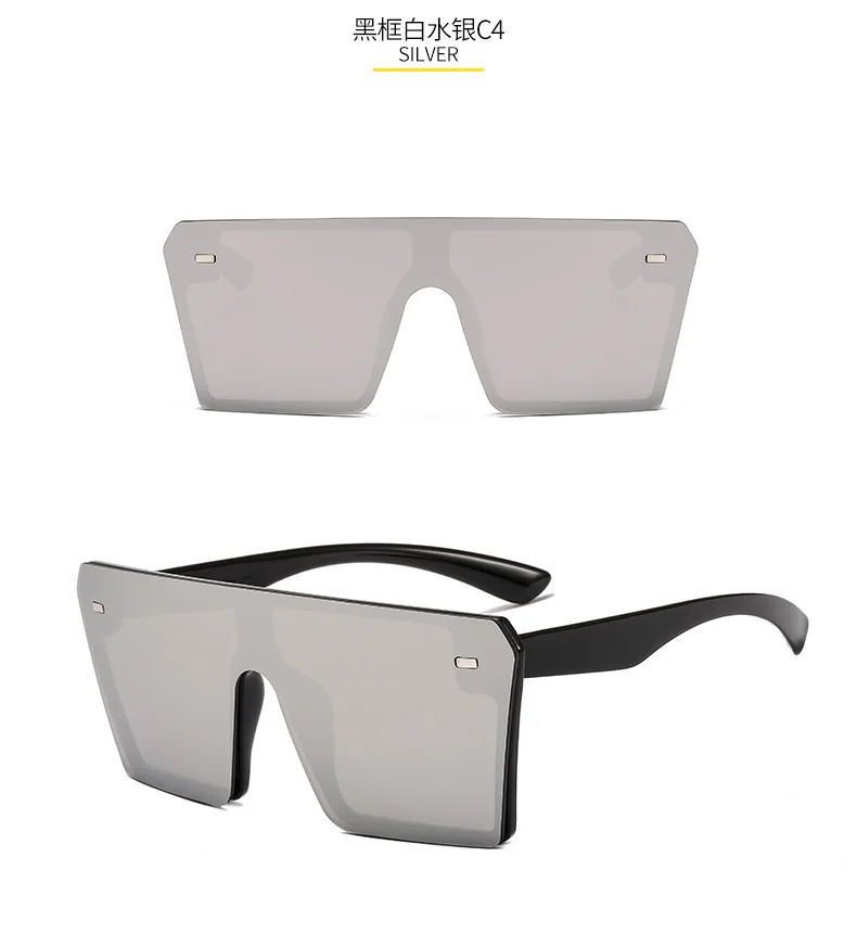 

Newest Rimless Sunglasses Unisex Mono Lens Square Oversized Colorful Frameless Sunglasses Men